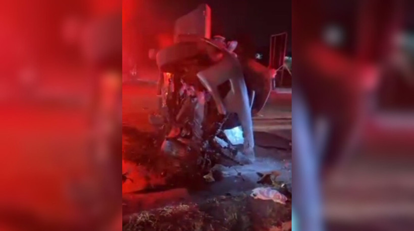 Veículo capotou após bater em um poste no quilômetro 12 da rodovia estadual