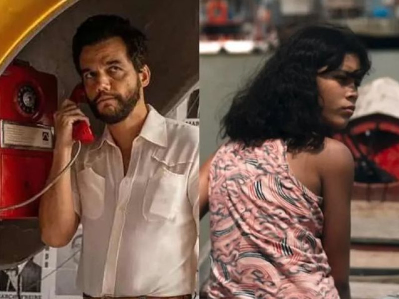 Cenas dos filmes O Agente Secreto, de Kléber Mendonça Filho, e Manas, de Marianna Brennand