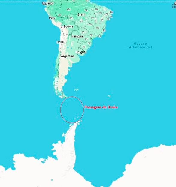 O trecho consiste em um canal de 960 km que liga a Antártica ao extremo sul da América do Sul.