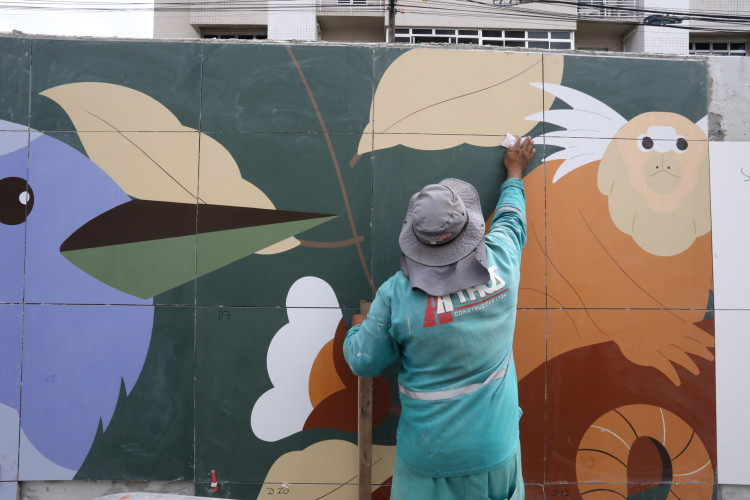 FORTALEZA-CE, BRASIL,17.09.2025: Instalação de painéis artísticos em túneis de Fortaleza. Túnel Juracy Magalhães.(Fotos: Fabio Lima)