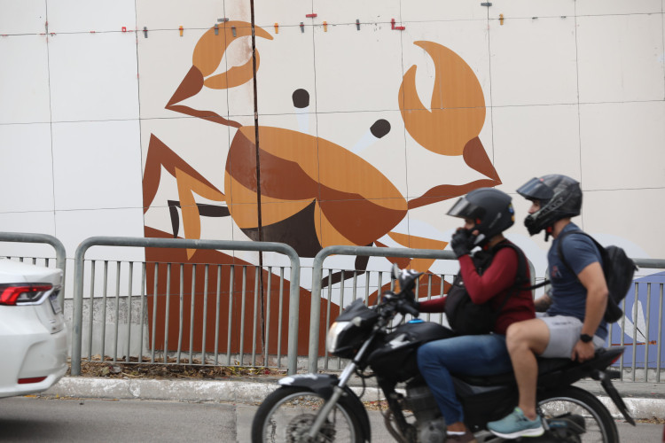 FORTALEZA-CE, BRASIL,17.09.2025: Instalação de painéis artísticos em túneis de Fortaleza. Túnel Juracy Magalhães.(Fotos: Fabio Lima)