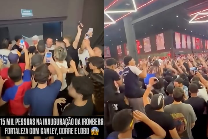 O excesso de público gerou filas longas, empurrões e dificuldade para usar os cerca de 500 equipamentos disponíveis.