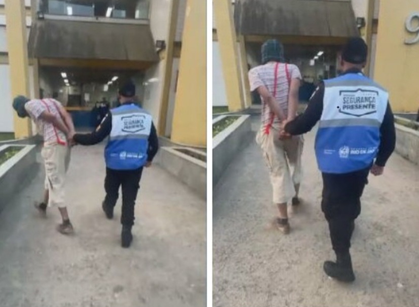 E ele chamou atenção justamente por causa da roupa e dos trejeitos, imitando o protagonista do seriado cômico. 