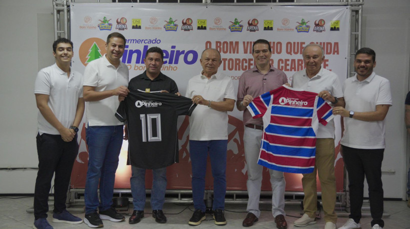 Anuncio do patrocínio dos Supermercados Pinheiro junto a Ceará e Fortaleza