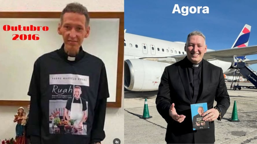 O padre Marcelo Rossi publicou duas fotos no seu Instagram para que os seguidores vejam a diferença entre 2016, quando ele estava com depressão, e agora, após um tratamento e uma mudança de comportamento. 