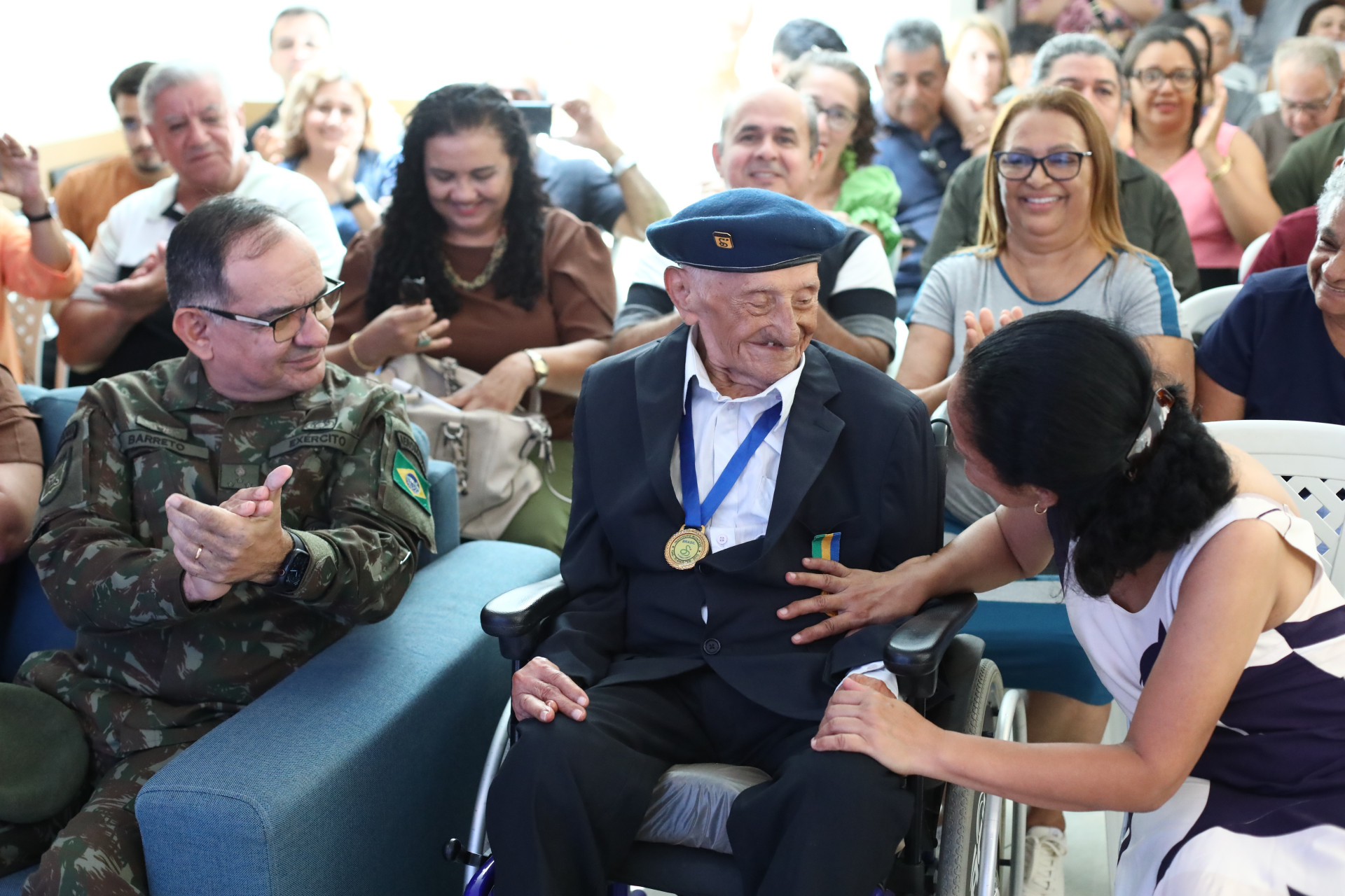 FORTALEZA-CE, BRASIL,20.09.2025: Homenagem ao ex-combatente da Segunda Guerra, sargento José Barbosa Sobrinho, 108 anos.  (Fotos: Fabio Lima)