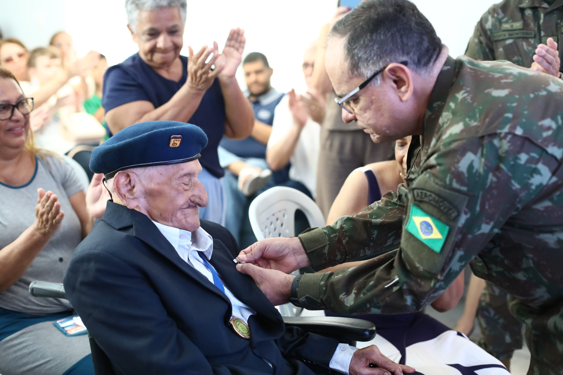 FORTALEZA-CE, BRASIL,20.09.2025: Homenagem ao ex-combatente da Segunda Guerra, sargento José Barbosa Sobrinho, 108 anos.  (Fotos: Fabio Lima)