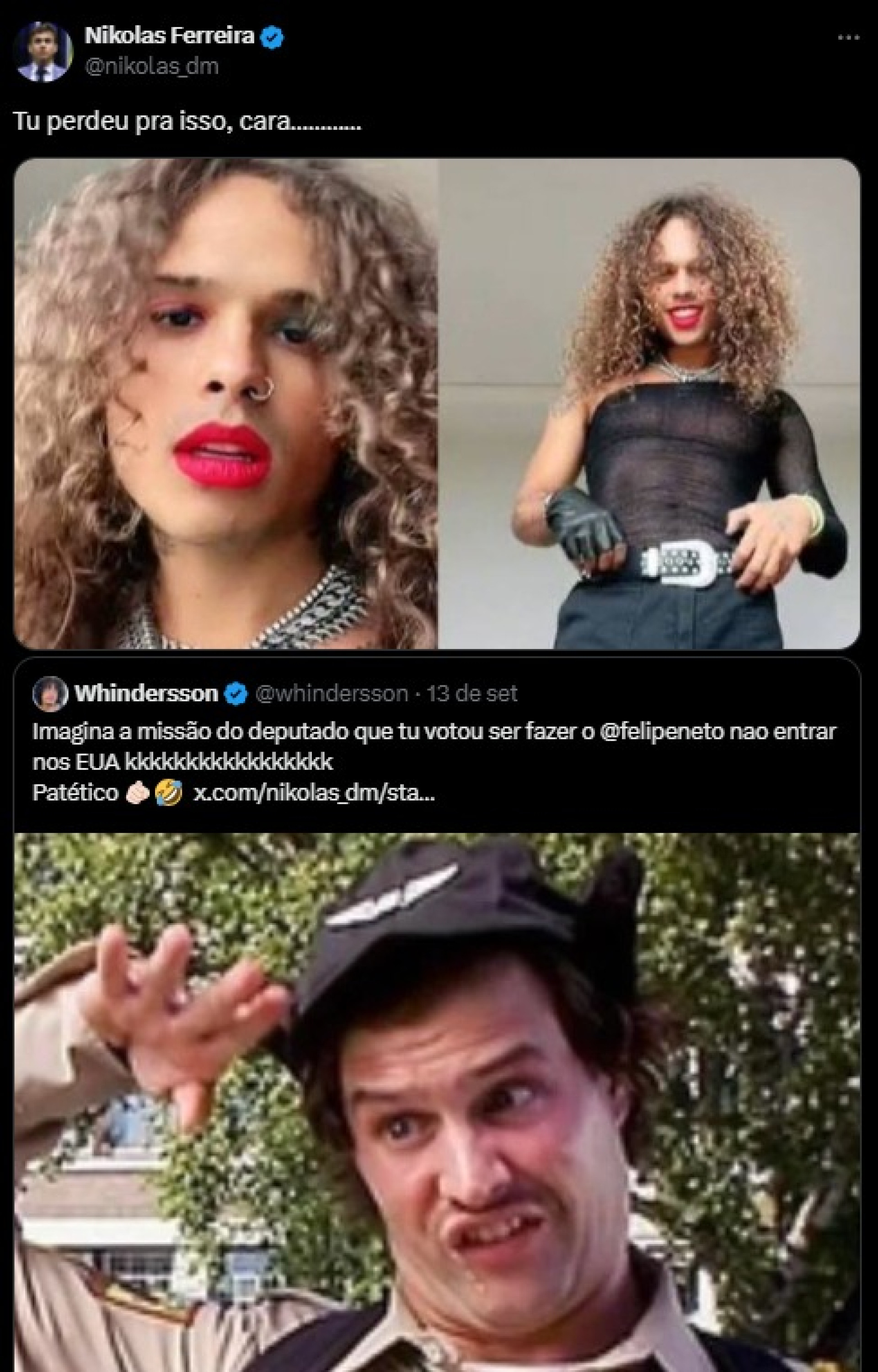 Nikolas e Whindersson protagonizaram uma briga no X (antigo Twitter) com citações a menage e morte do filho de Whindersson