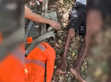 Cinco dias após o sumiço, o idoso foi localizado pela equipe do Corpo de Bombeiros em um matagal, já bastante debilitado  