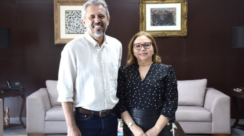 Governador Elmano e presidente do TRE-CE, desembargadora Maria Iraneide Moura Silva, estiveram reunidos para discutir a segurança nas eleições suplementares em Santa Quitéria