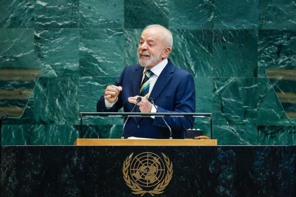 Em seu discurso à Assembleia Geral da ONU, Lula afirmou que a autoridade da Organização está em "xeque" e voltou a pedir mudanças no Conselho de Segurança(Foto: Ricardo Stuckert/PR) Em seu discurso à Assembleia Geral da ONU, Lula afirmou que a autoridade da Organização está em "xeque" e voltou a pedir mudanças no Conselho de Segurança(Foto: Ricardo Stuckert/PR)