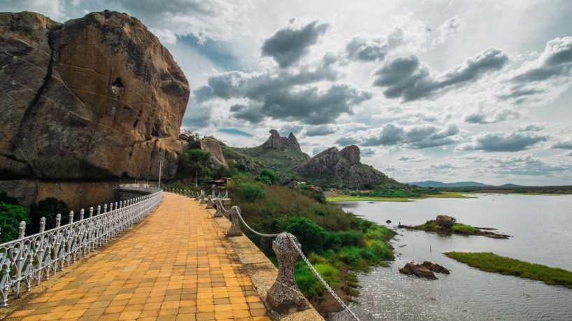QUIXADÁ, CEARÁ, BRASIL, 14-01-2023: Açude do Cedro, em Quixadá-CE 
