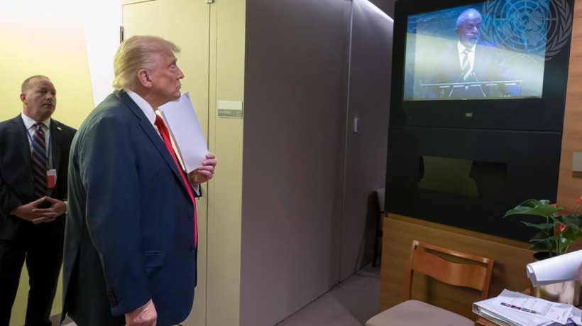 ONU divulgou foto de Trump assistindo o discurso de Lula. Momentos depois do registro, Trump e Lula se cumprimentaram