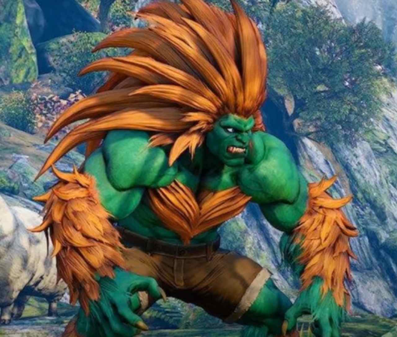 Blanka - Um dos personagens mais famosos de Street Fighter é Blanka, seja pela sua aparência diferente como pelos seus ataques característicos. De acordo com o criador do jogo, ele era conhecido como Jimmy e ficou com essa aparência após seu avião cair na Floresta Amazônica. 