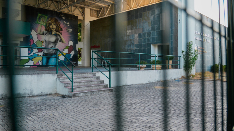 Ataque em escola de Sobral deixa três jovens feridos e dois mortos. Na foto, a Escola de Ensino Médio Professor Luis Felipe