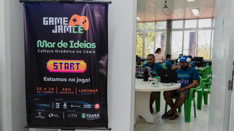 FORTALEZA, CEARÁ, BRASIL, 28-09-2025: 1ª Game Jam CE, imersão para criação de jogos eletrônicos com a temátima sobre oceanos e meio ambiente, realizada no campus Labomar. (Foto: Fernanda Barros/ O Povo)