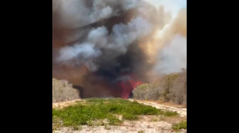 Vídeo publicado no Instagram do deputado Guilherme Bismarck mostra intensidade do incêndio