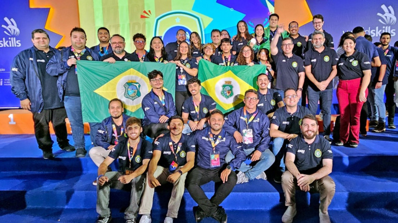 Equipe do SENAI do estado do Ceará em seu ano de melhor desempenho na WorldSkills Brasil.