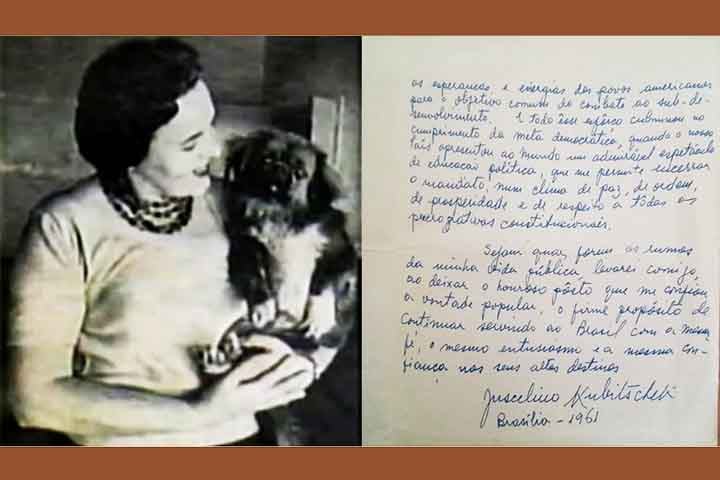 Ao aproximar-se o término do meu mandato, venho manifestar-lhe, de modo especial, o meu reconhecimento pelo seu patriótico apoio à luta que travei para conduzir a pleno êxito a causa do desenvolvimento nacional, declara Juscelino na abertura da carta.

