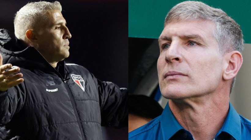 Hernán Crespo e Martín Palermo serão adversários nesta quinta-feira, 2, na Arena Castelão