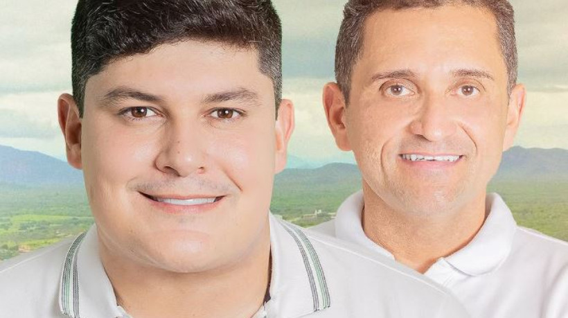 Joel Barroso (à esquerda) concorre a prefeito e Das Chagas (à direita) ao cargo de vice-prefeito