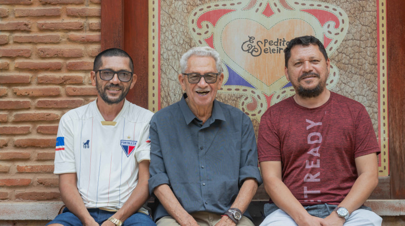 Espedito Seleiro com os filhos Luiz Wellington e Maninho