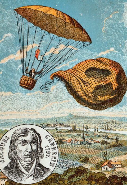 Poucos anos depois, em 1797, outro francês, André-Jacques Garnerin, fez o primeiro salto bem-sucedido de um balão com um paraquedas dobrável.