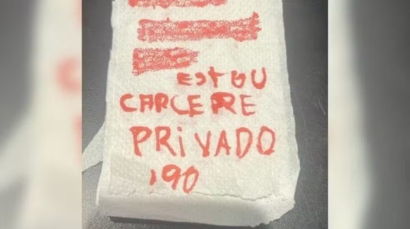 No bilhete escrito pela vítima, lia-se: 