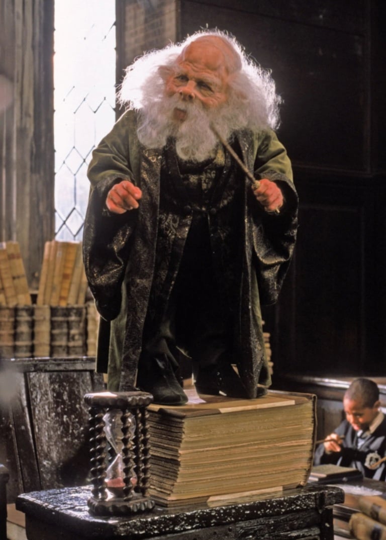 Ele interpretou Filius Flitwick, professor de Feitiços de Hogwarts. O anão de 1,07 metro vai repetir o mesmo papel. Na vida real, ele nasceu com displasia espondiloepifisária congênita, que causou a sua baixa estatura.