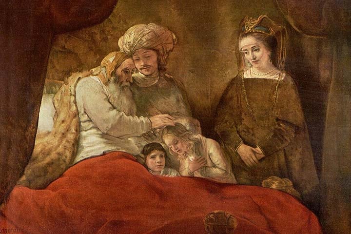 A produção artística de Rembrandt é geralmente dividida em duas fases. Na primeira, influenciado por Pieter Lastman, destacam-se as obras de temáticas bíblicas e mitológicas. Na segunda fase, a partir de 1640, Rembrandt intensifica o uso de tons dourados e do chiaroscuro, criando cenas mais introspectivas, com luz como elemento emocional e espiritual, aproximando-se da técnica de mestres como o italiano Ticiano.
