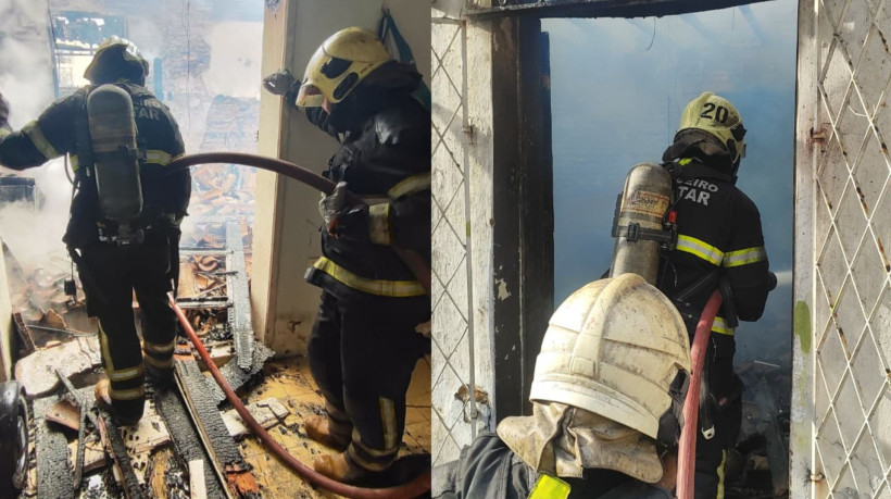 Residência, usada como depósito de bicicletas e motos elétricas, sofreu incêndio na manhã desta segunda-feira, 13, na rua Gonçalves Lêdo, no bairro Praia de Iracema, em Fortaleza
