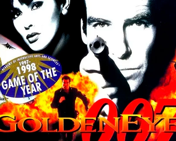 1997: GoldenEye 007 - Baseado no 17.º filme da franquia sobre James Bond (famoso agente secreto britânico) de 1995, o jogo eletrônico em primeira pessoa foi publicado pela Nintendo para o console Nintendo 64.  O jogo também apresenta o modo multijogador em tela dividida com, no máximo, quatro jogadores dispostos em diversos ambientes inspirados por cidade famosas ao redor do mundo.