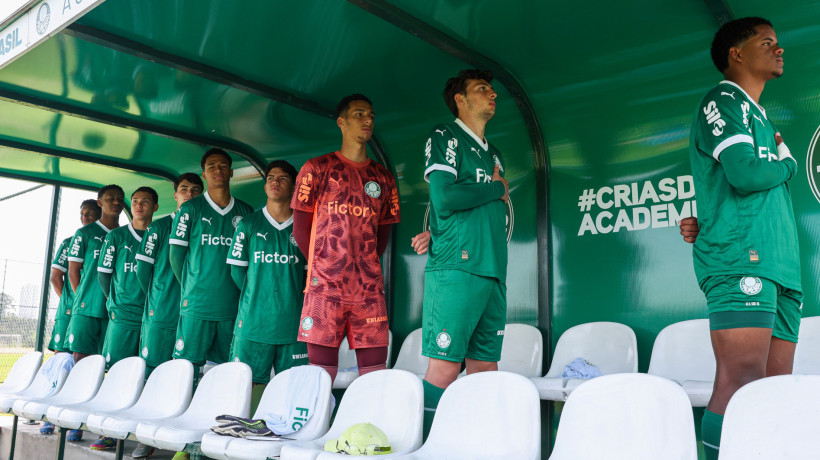 Partida entre SE Palmeiras e Desportivo Brasil, válida pela quarta rodada da segunda fase do Campeonato Paulista Sub-17, na Academia de Futebol 2, em Guarulhos-SP