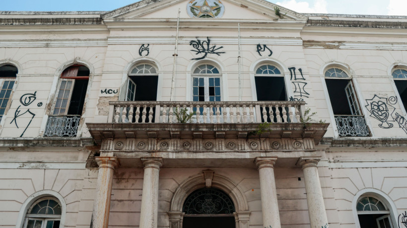 FORTALEZA, CEARÁ, BRASIL, 20-10-2025: Atual reforma do Museu do Ceará,  fechado há anos e que tinha previsão de conclusão ainda este mês. (Foto: Samuel Setubal/ O Povo)