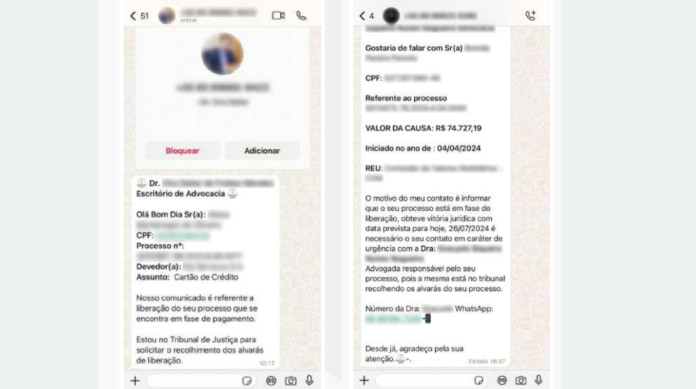 Golpe do falso advogado: veja como os golpistas podem entrar em contato Golpe do falso advogado: veja como os golpistas podem entrar em contato