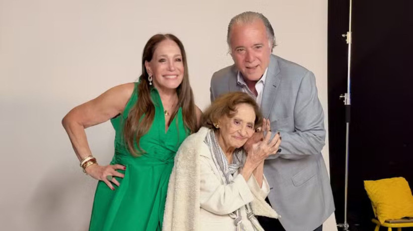 Tony Ramos e Susana Vieira celebram Laura Cardoso em reencontro nos Estúdios Globo