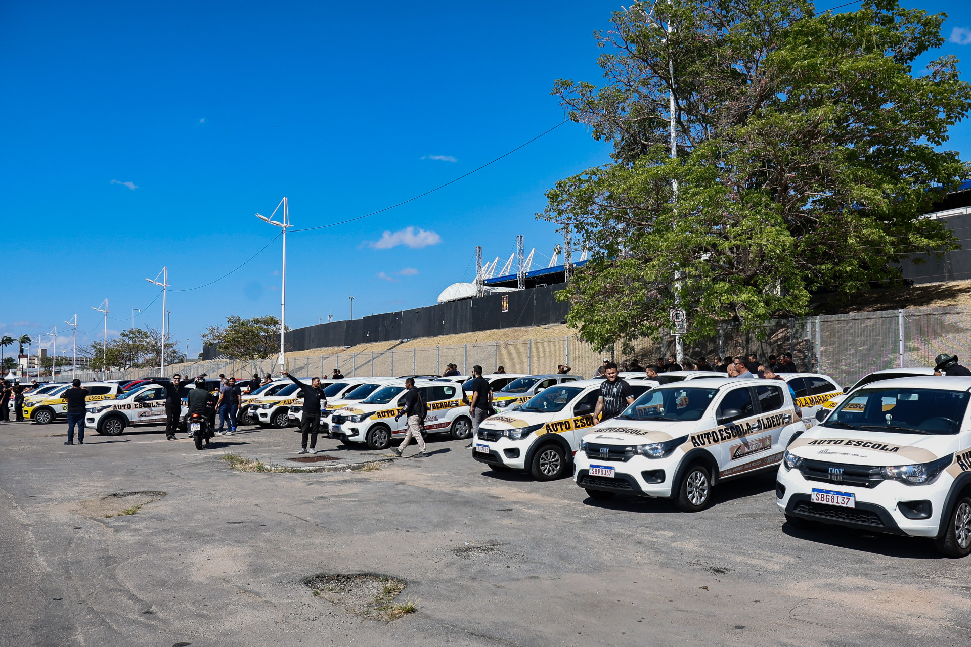 Os trabalhadores da área de trânsito realizaram manifestação em defesa dos empregos no setor