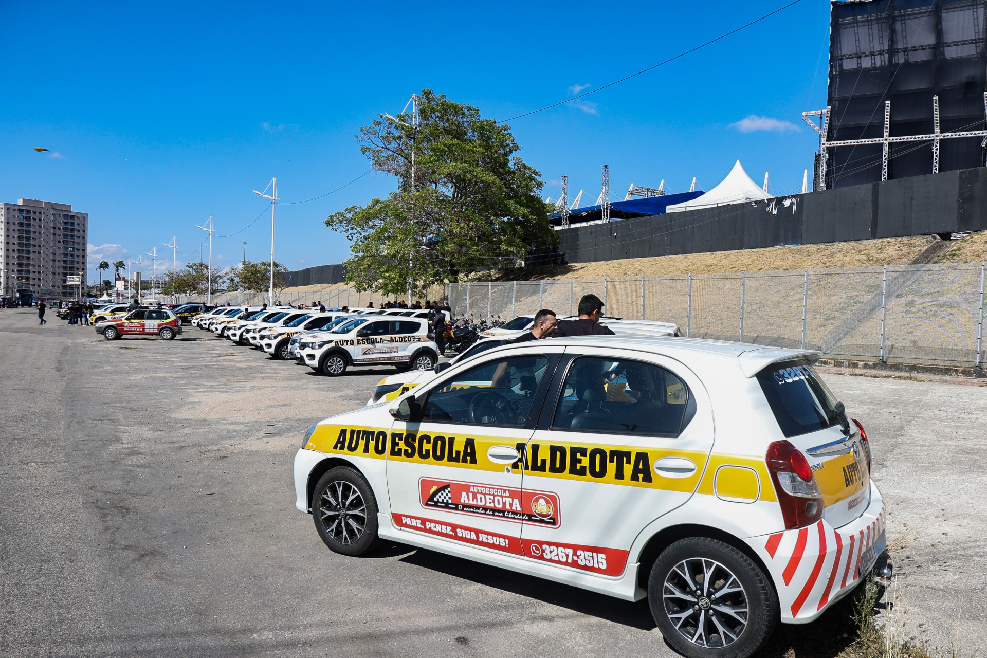Os trabalhadores da área de trânsito realizaram manifestação em defesa dos empregos no setor