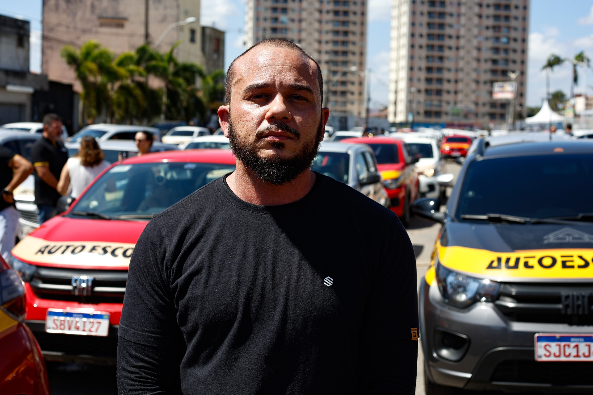 Ednardo Melo, proprietário de autoescola. Os trabalhadores da área de trânsito realizaram manifestação em defesa dos empregos no setor
