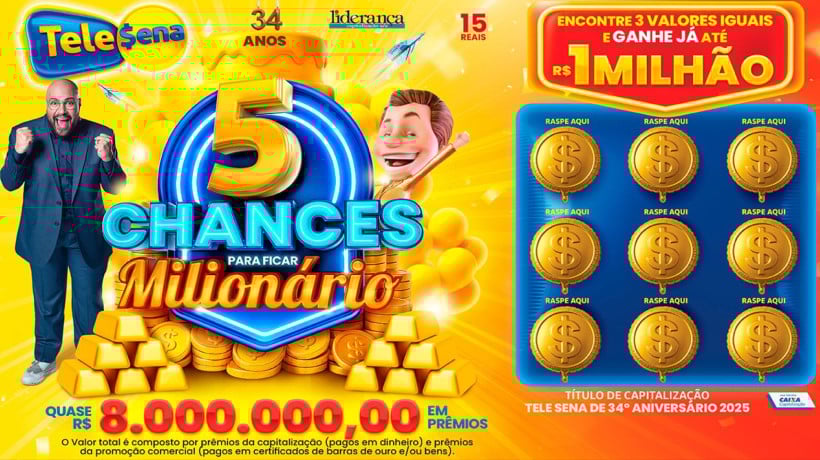 Resultado da Tele Sena do 34º Aniversário de hoje (02/11): números e prêmios do 2º sorteio