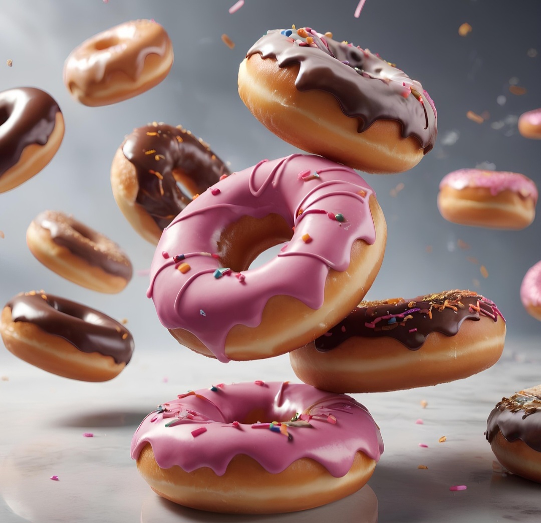 Em um recipiente grande com óleo bem quente, os donuts são fritos de forma rápida para que não fiquem encharcados, mas sim bem sequinhos.