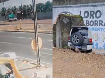 Imagens de câmera de segurança registraram o acidente de trânsito no km 12 da rodovia 