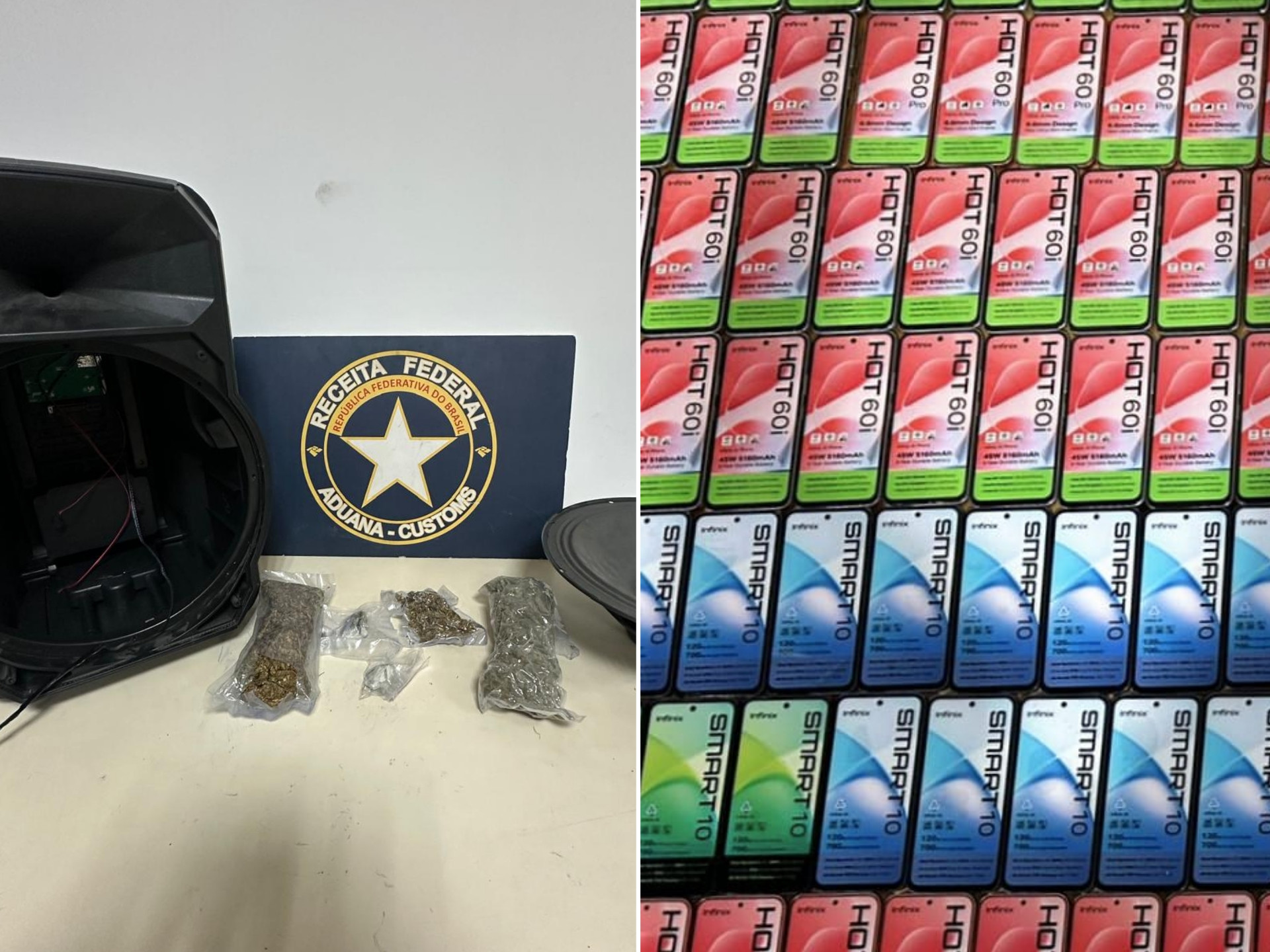 O material apreendido será encaminhado às autoridades policiais (Foto: reprodução/ Receita Federal)