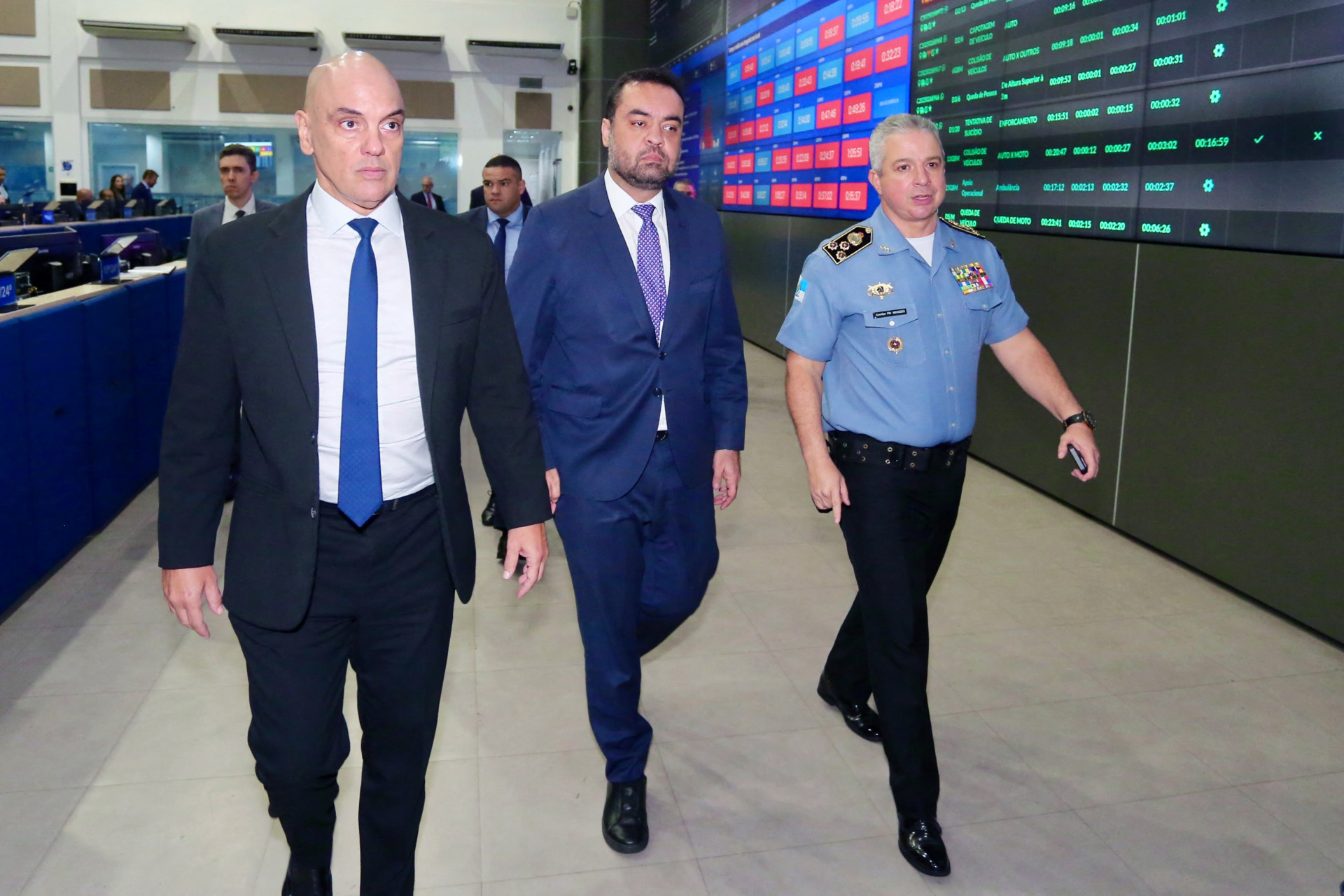 Alexandre de Moraes faz reuniões no Rio para discutir Operação Contenção (Foto: Handout / RIO DE JANEIRO GOVERNOR OFFICE / AFP)