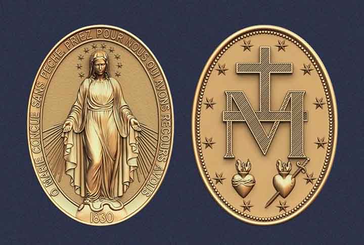 De acordo com Labouré, Nossa Senhora apresentou a ela um modelo de medalha a ser cunhada como sinal de graças a serem alcançadas. Essa é a origem da medalha milagrosa, um dos principais símbolos de Nossa Senhora da Graça.

