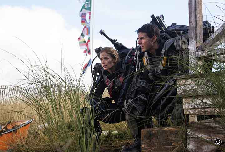 Na trama, o Major William Cage (Cruise), um oficial sem experiência em combate, é enviado para a linha de frente, onde é rapidamente morto. No entanto, ele descobre que está preso em um loop temporal, revivendo o mesmo dia de batalha repetidamente. 