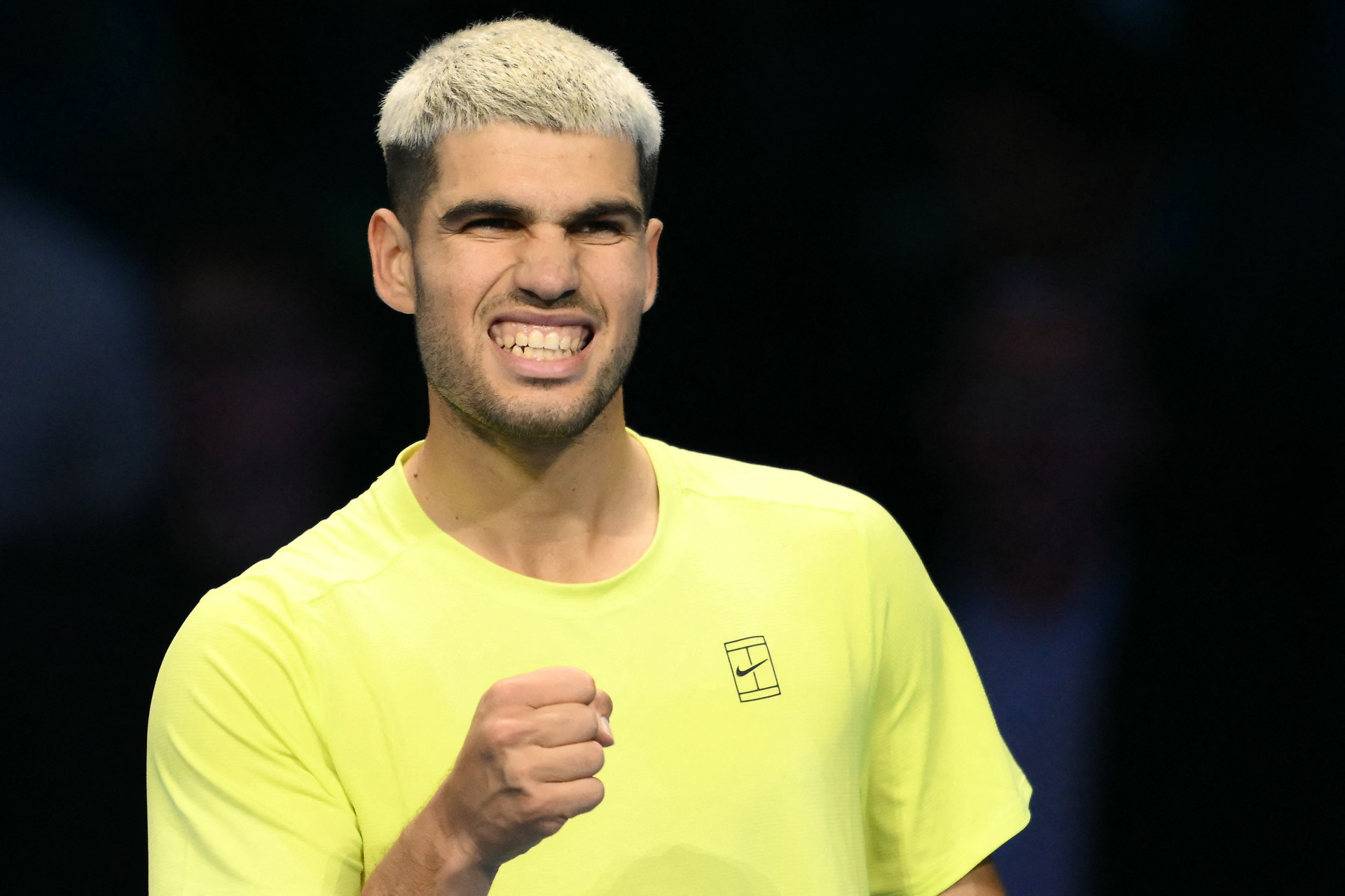 Carlos Alcaraz estreou com vitória no ATP Finals, na Itália (Foto: Marco BERTORELLO / AFP)