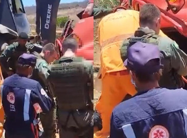 Homem é resgatado de ferragens de caminhão após acidente em Brejo Santo 