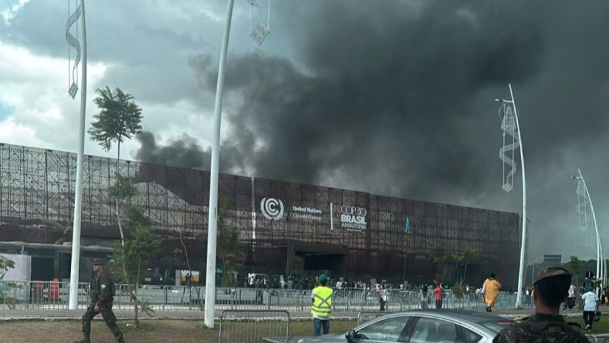 Princípio de incêndio na COP30, em Belém foi registrado na Área Azul, no Pavilhão dos Países