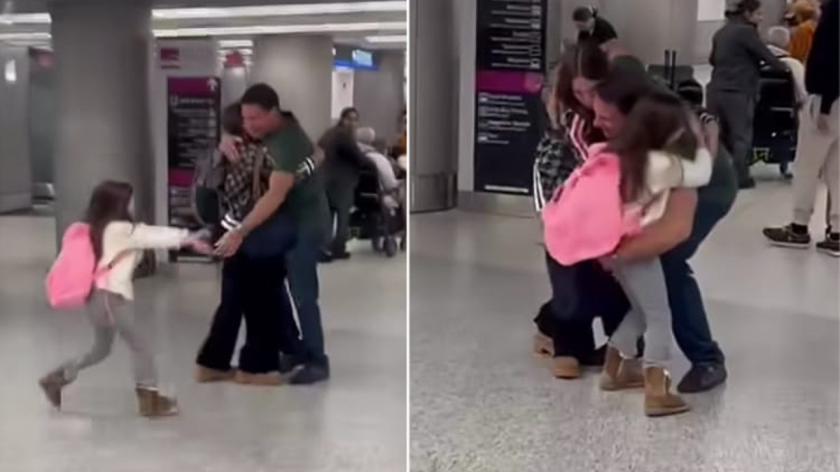  No vídeo, o deputado aparece recebendo a família em um aeroporto